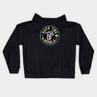 Retro Australian Save The Koalas Day National Koala Day Save Australian Animals Badge Kids Hoodie